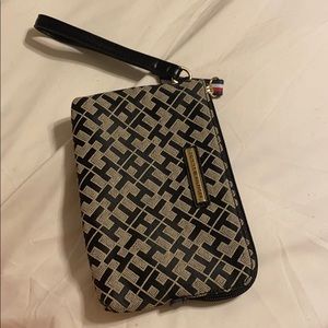 black and white tommy wristlet